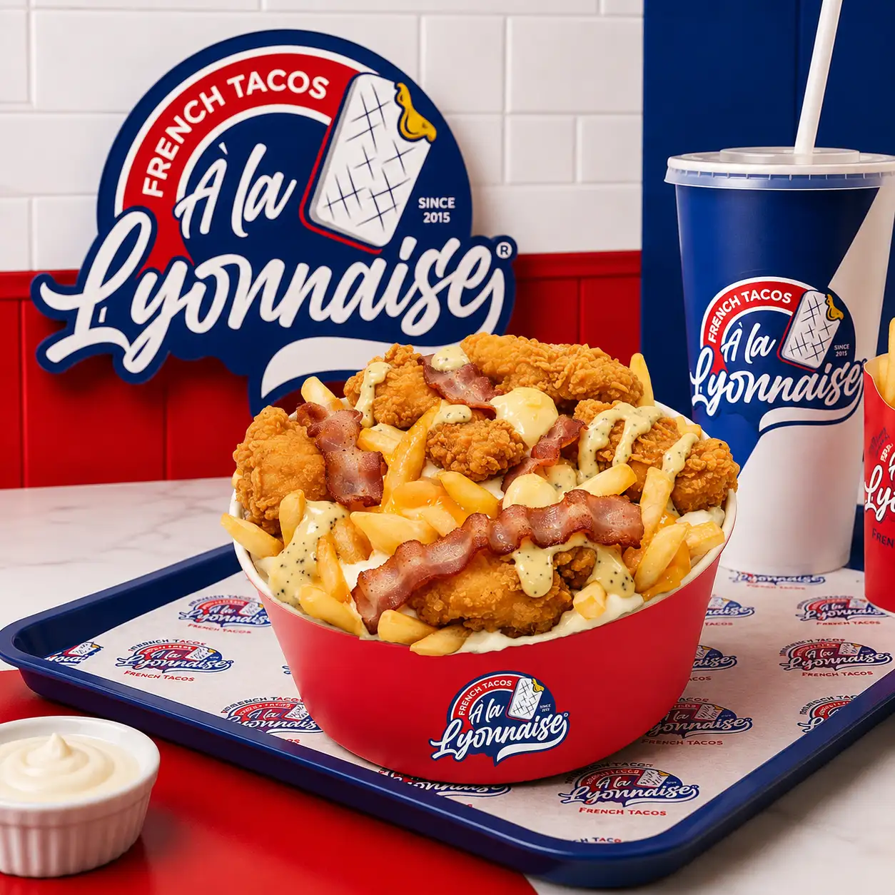 Bowl Suprême — tenders, bacon, reblochon