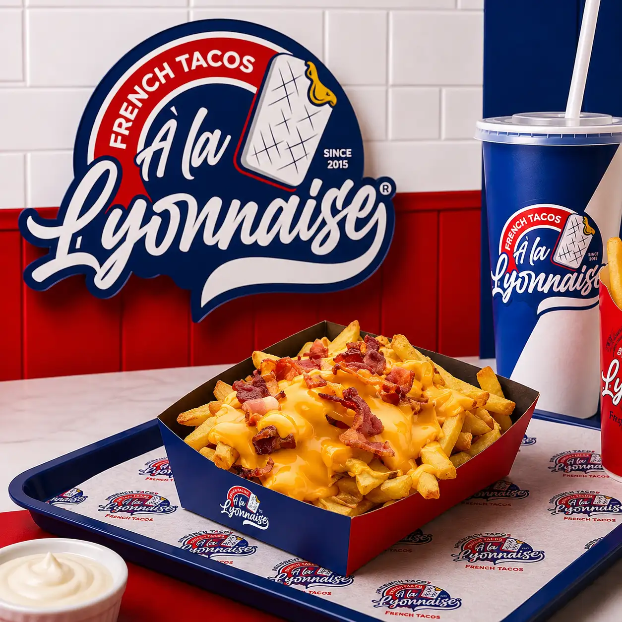 Frites Cheddar Bacon — cheddar fondant et bacon