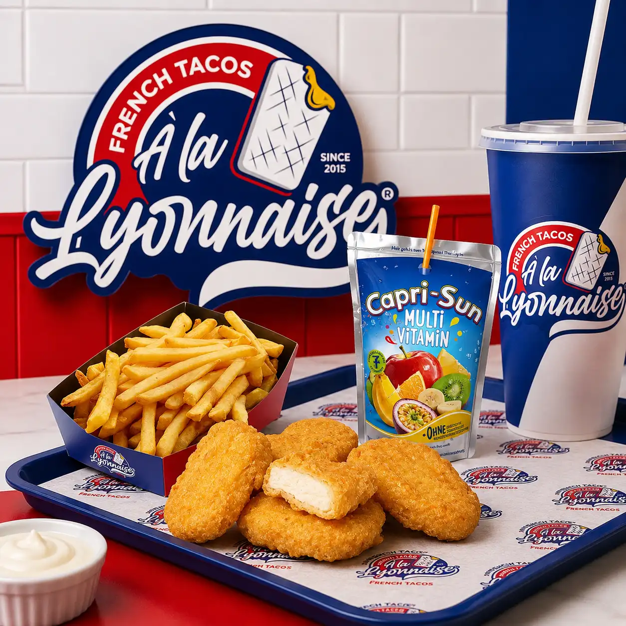 Menu Kids 4 Nuggets — frites, Capri Sun, jouets